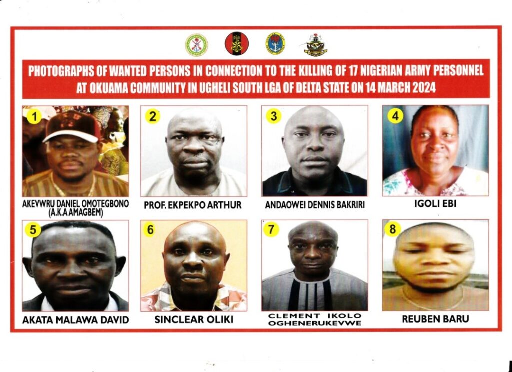 Military Declares Eight Wanted Over Murder Of Soldiers DHQ Wanted 2