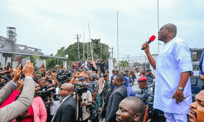 ‘We’ll Keep Serving You’, Governor Fubara Tells Rivers People After Heroic Welcome Fubara Speaks 2