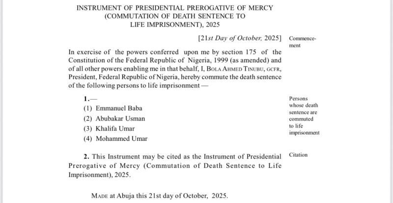 Tinubu Removes Maryam Sanda, Others From Pardon List 1 Amended Pardon List 1