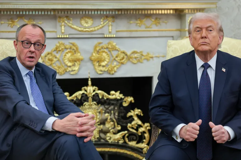 Trump Says Iran Navy, Air Force Destroyed, Germany ‘Helping Out’ Trump German