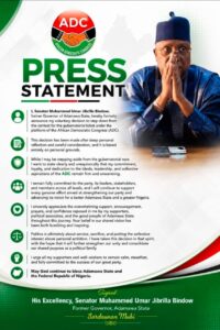 Ex-Adamawa Governor Bindow Withdraws From ADC Governorship Race, Reaffirms Loyalty To Party 1 Bindow Resigns 2