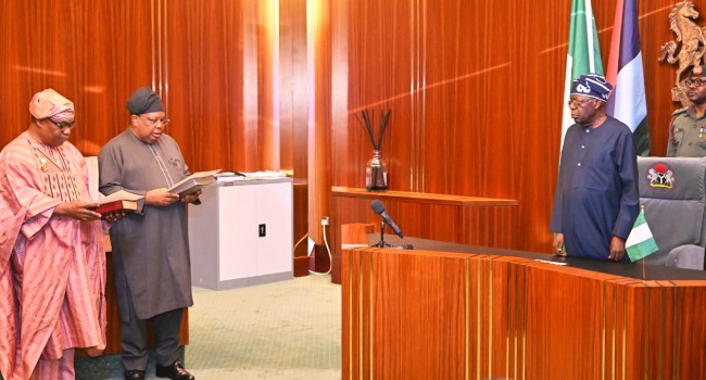 Tinubu Swears In Two New Ministers tinubu Two Ministers