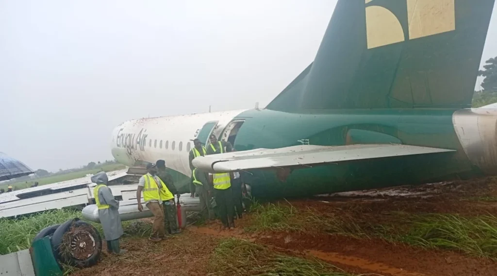 JUST IN: 68 Passengers Escape Death As Enugu Airlines Plane Crash-Lands At Benin Airport Enug Air e1784823201952