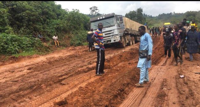 Hundreds Of Tankers, Trailers Stranded For 48 Hours As Ekiti Federal Road Collapses Ekiti Road