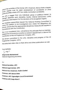 Rainbow Coalition: APC Leaders Demand Suspension Of Ex-Benue Chairman, Austin Agada 4 APC Benue 4